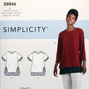 Simplicity Sewing Pattern 9046, Misses&#39; Layered Tunics Sewing Pattern, Misses&#39; Size XS S M L XL, Uncut/FF