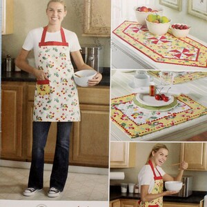 Simplicity Sewing Pattern 2691, Misses&#39; Reversible Apron in 4 Sizes, Table Runner and Place Mat Sewing Pattern, Uncut/FF, Darlene Zimmerman