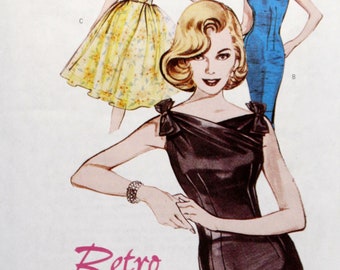 Butterick Sewing Pattern 6582, Misses' Retro Dress with Skirt Options, Uncut/FF, Misses' Size 6 8 10