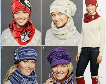 Simplicity Sewing Pattern 8036, Misses&#39; Knit Fabric Cold Weather Accessories, Hat and Scarf Sewing Pattern, Uncut/FF
