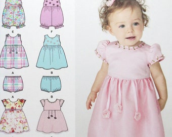 Simplicity Sewing Pattern 1701, Babies' Dress, Romper and Panties, Uncut/FF, Babies' Size XXS XS S M L, In K Designs