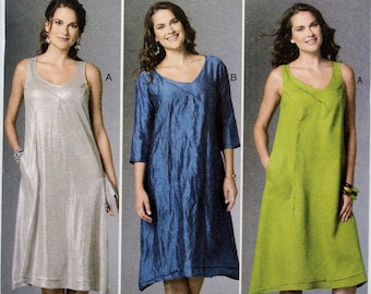 Butterick Sewing Pattern 6283, Misses' Easy Loose Fitting Dress, Uncut/FF, Misses' Size L XL XXL, Butterick B6283, Katherine Tilton Pattern