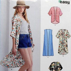 New Look Sewing Pattern 6378, Misses' Easy Kimono with Length Options, Uncut/FF, Misses' Size XS S M L XL