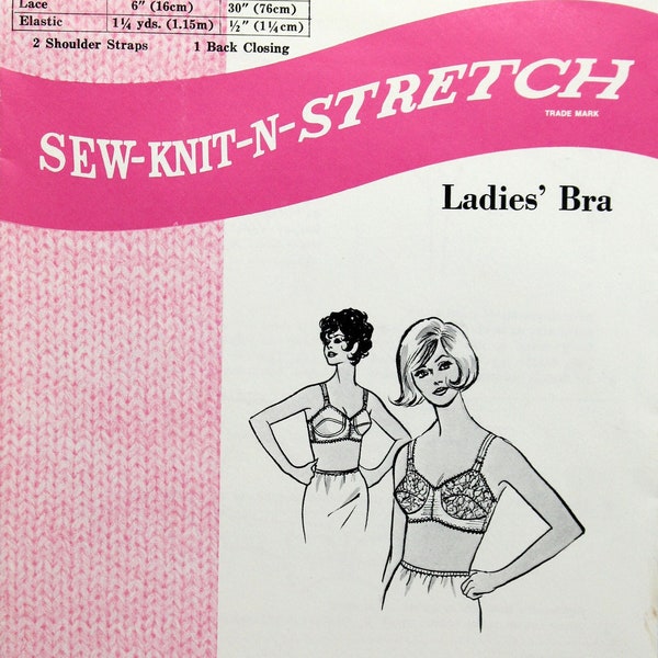 Sew-Knit-N-Stretch 218, Ladies Bra Sewing Pattern, Uncut/FF, Misses' Size 34 - A, B, C Cup, Designed by Kerstin Martensson