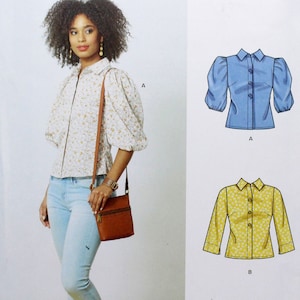 New Look Sewing Pattern 6698, Misses&#39; Top with Sleeve Options, Uncut/FF, Misses&#39; Size 6 8 10 12 14 16 18, New Look N6698