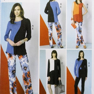 Vogue Sewing Pattern 9175, Misses&#39; Top, Dress and Knit Pants, Uncut/FF, Misses&#39; Size 14 16 18 20 22, Vogue 5 Easy Pieces Wardrobe Pattern