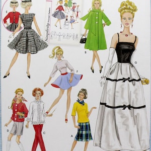 Simplicity Sewing Pattern 5785, Fashion Doll Clothes Sewing Pattern for 11-1/2&quot; Dolls, Retro Doll Clothes Pattern, Uncut/FF