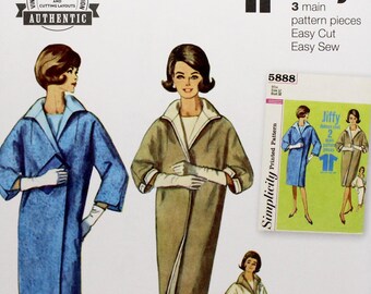 Simplicity Sewing Pattern 9883,  Misses' Reversible Coat, Misses' Size 8 10 12 14 16, Simplicity S9883, Reproduction Sewing Pattern