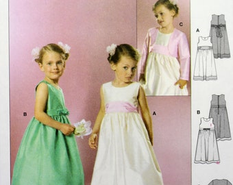Burda Sewing Pattern 9757, Toddler/Childs' Long Formal Sleeveless Dress with Bolero, Toddler/Childs' Size 2 3 4 5 6 7 8, Uncut/FF
