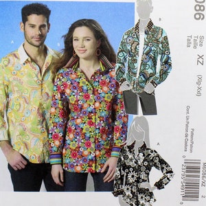 McCall's Sewing Pattern 6086 Misses' and Men's Shirts, Uncut/FF, Misses'/Men's Size XL XXL, McCall's M6086
