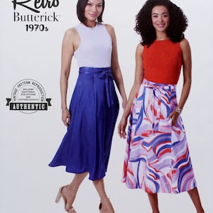 Butterick Sewing Pattern 6986 Misses&#39; Retro Wrap and Go Skirt, Uncut/FF, Misses&#39; Size XS S M L, Butterick B6986