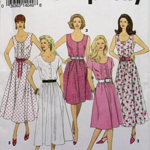 UNCUT Simplicity Sewing Pattern 7062 KK Womens WeddingParty Dress Below CalfFull Length Fitted Bodice LongShort Sleeves Sizes 8 10 12 14