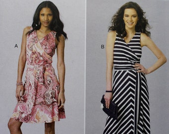 Kwik Sew Sewing Pattern 4169 Misses Surplice A-Line Dresses Sash XS-XL Uncut