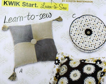 Kwik Sew 3910, Pillows Sewing Pattern, Metro Pillows Sewing Pattern, Learn-to-Sew Pattern for Pillows, Kwik Sew K3910, Uncut