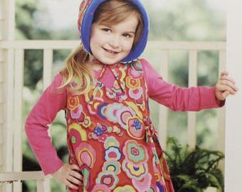 Kwik Sew 3908, Toddlers' Wrap Dress, Leggings and Bonnet Sewing Pattern, Toddler Size T1 T2 T3 T4, Uncut/FF