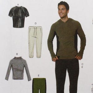 McCall&#39;s Sewing Pattern 7486, Men&#39;s Stretch Knit Tops and Pants, Uncut/FF, Men&#39;s Size XL XXL XxXL, McCall&#39;s M7486