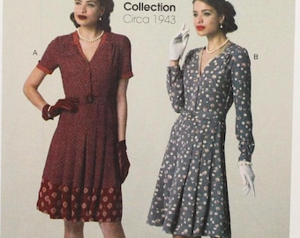 McCall's Sewing Pattern 7433, Misses' Pullover Dress, Misses' Size 6 8 10 12 14, Uncut/FF, McCall's M7433