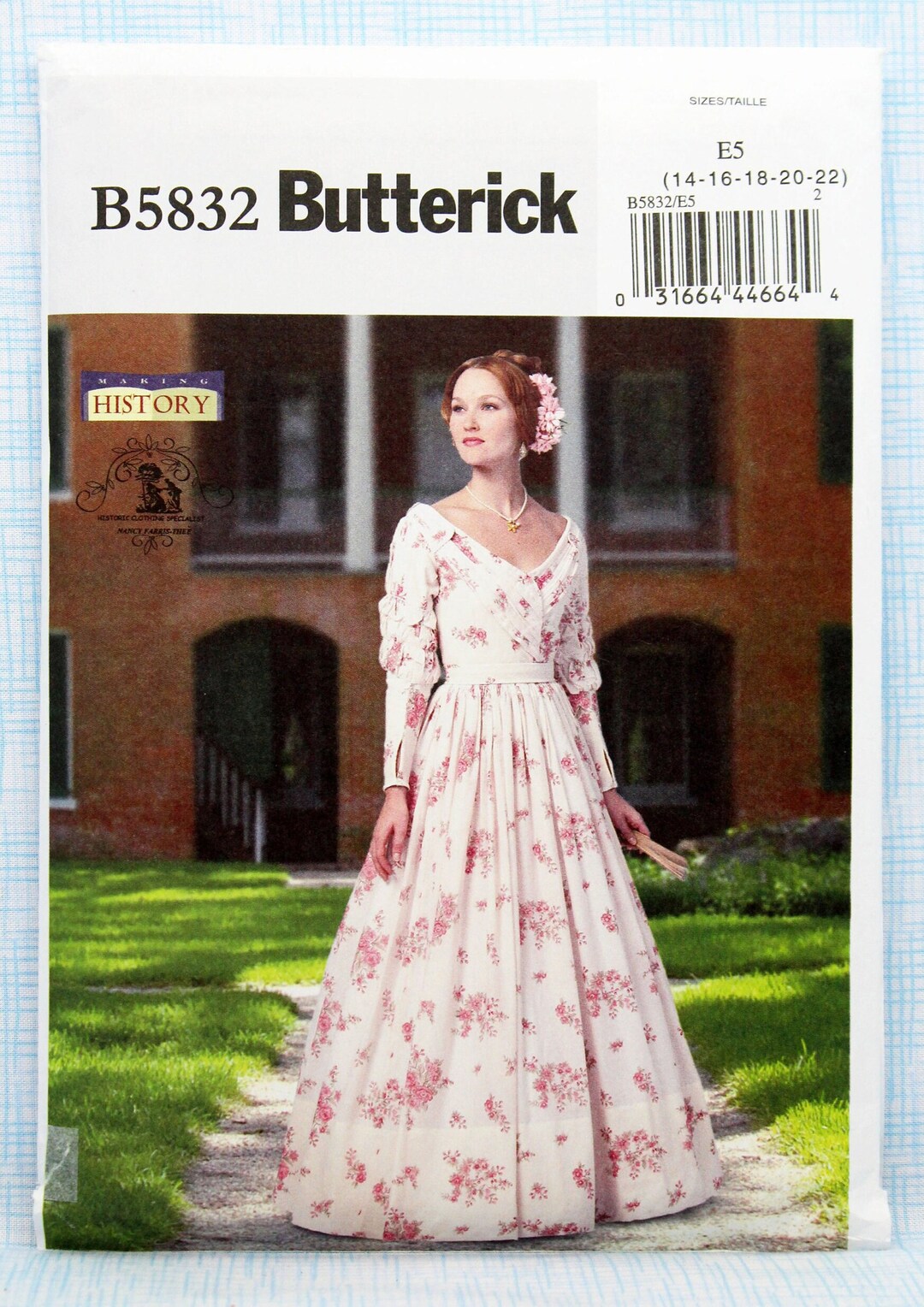 Butterick Sewing Pattern 5832, Misses' Historical Dress Sewing Pattern