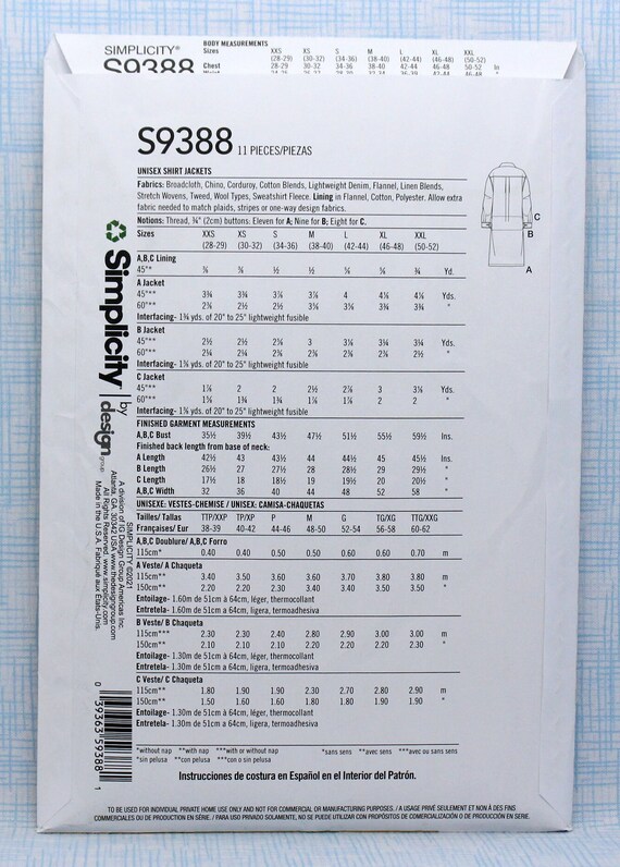 Amazon.com: Simplicity Sewing Pattern 9388 c.1995 Misses' 4