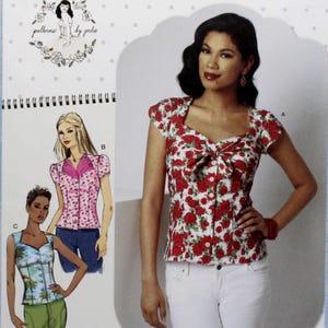 Simplicity Sewing Pattern 9287, Misses&#39; Sweetheart Neckline Blouses, Uncut/FF, Misses&#39; Size 4 6 8 10 12, Simplicity S9287
