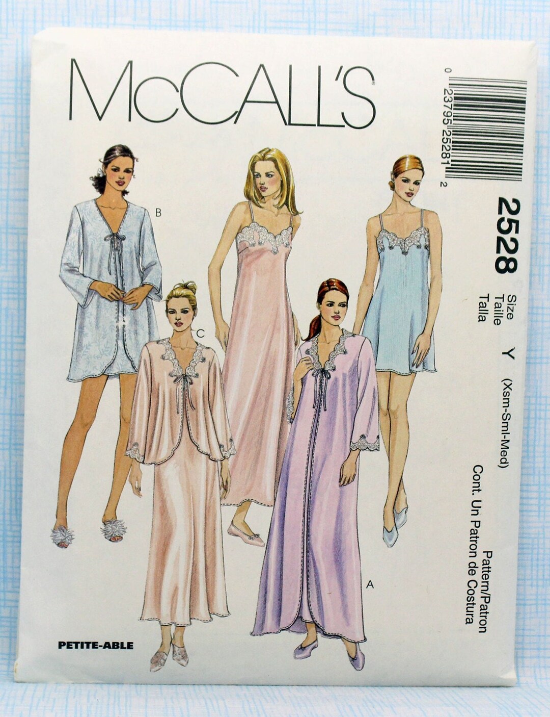 Mccall's Sewing Pattern 2528, Misses' Robe, Bed Jacket and Gown, Uncut ...