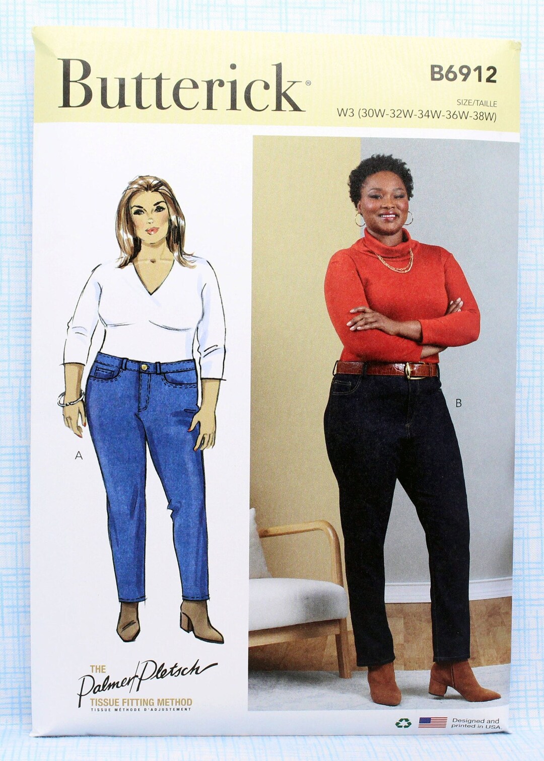 Butterick Sewing Pattern 6912, Women's Stretch Jeans Sewing Pattern