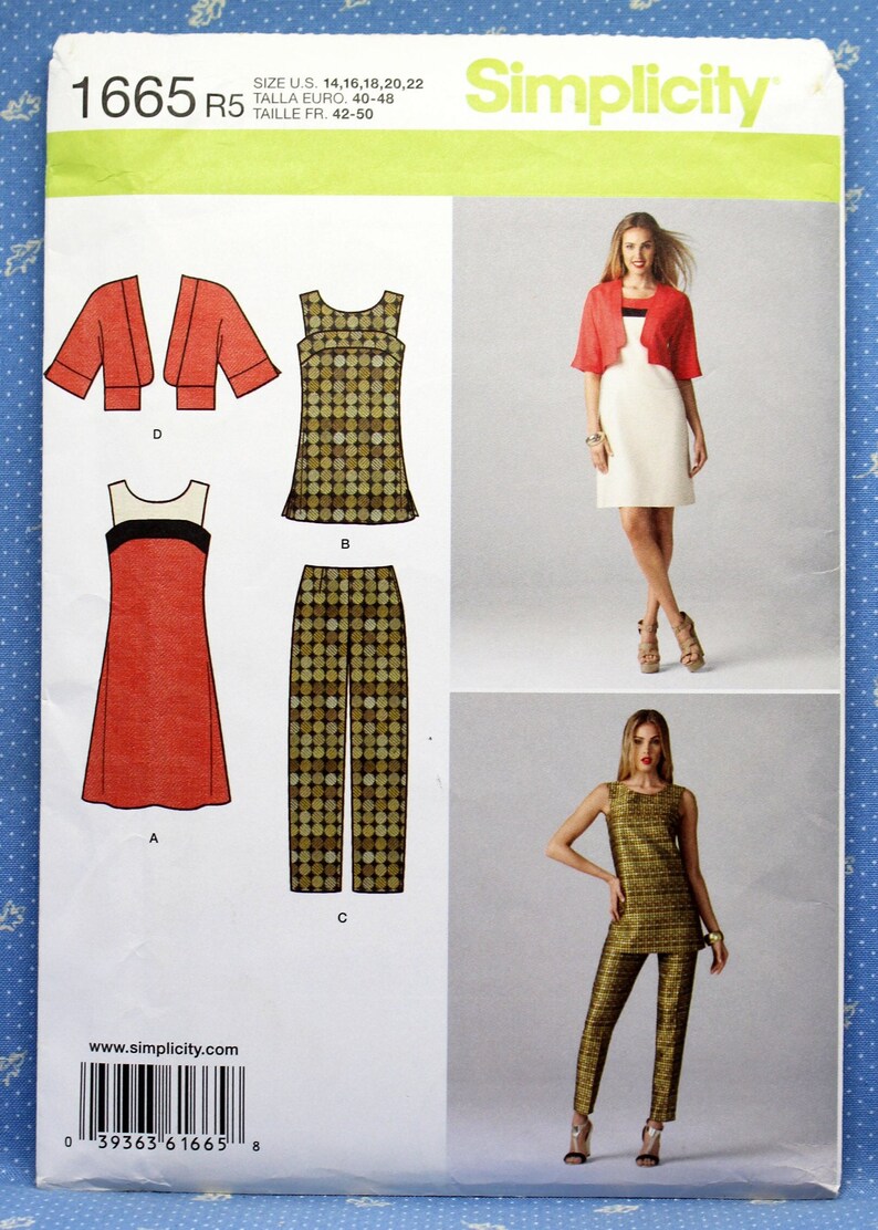 Simplicity Sewing Pattern 1665 Misses' Sleeveless Dress - Etsy