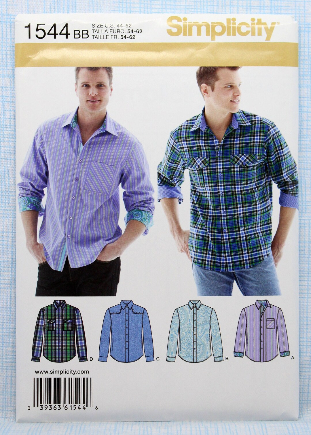 Simplicity Sewing Pattern 1544, Men
