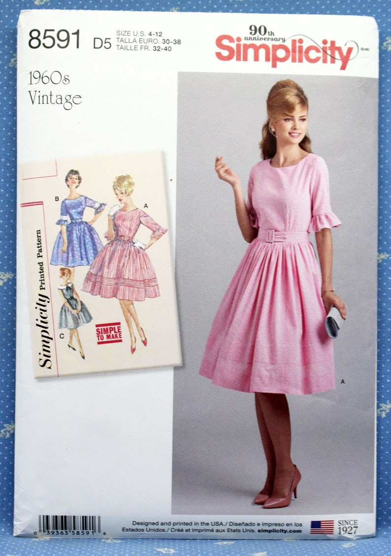 Simplicity Sewing Pattern 8591 Misses' Retro 1960s Style - Etsy