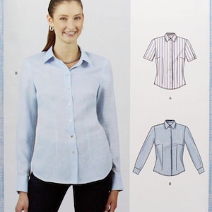 New Look Sewing Pattern 6790, Misses&#39; Fitted Blouse, Uncut/FF, Misses&#39; Size 6 8 10 12 14 16 18, New Look N6790