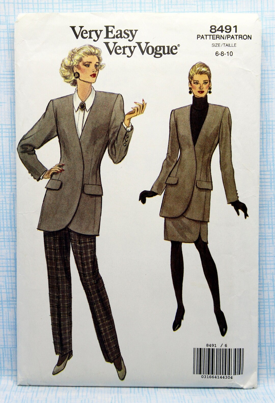 Vogue Sewing Pattern 8491 Misses' Easy Jacket Tapered - Etsy