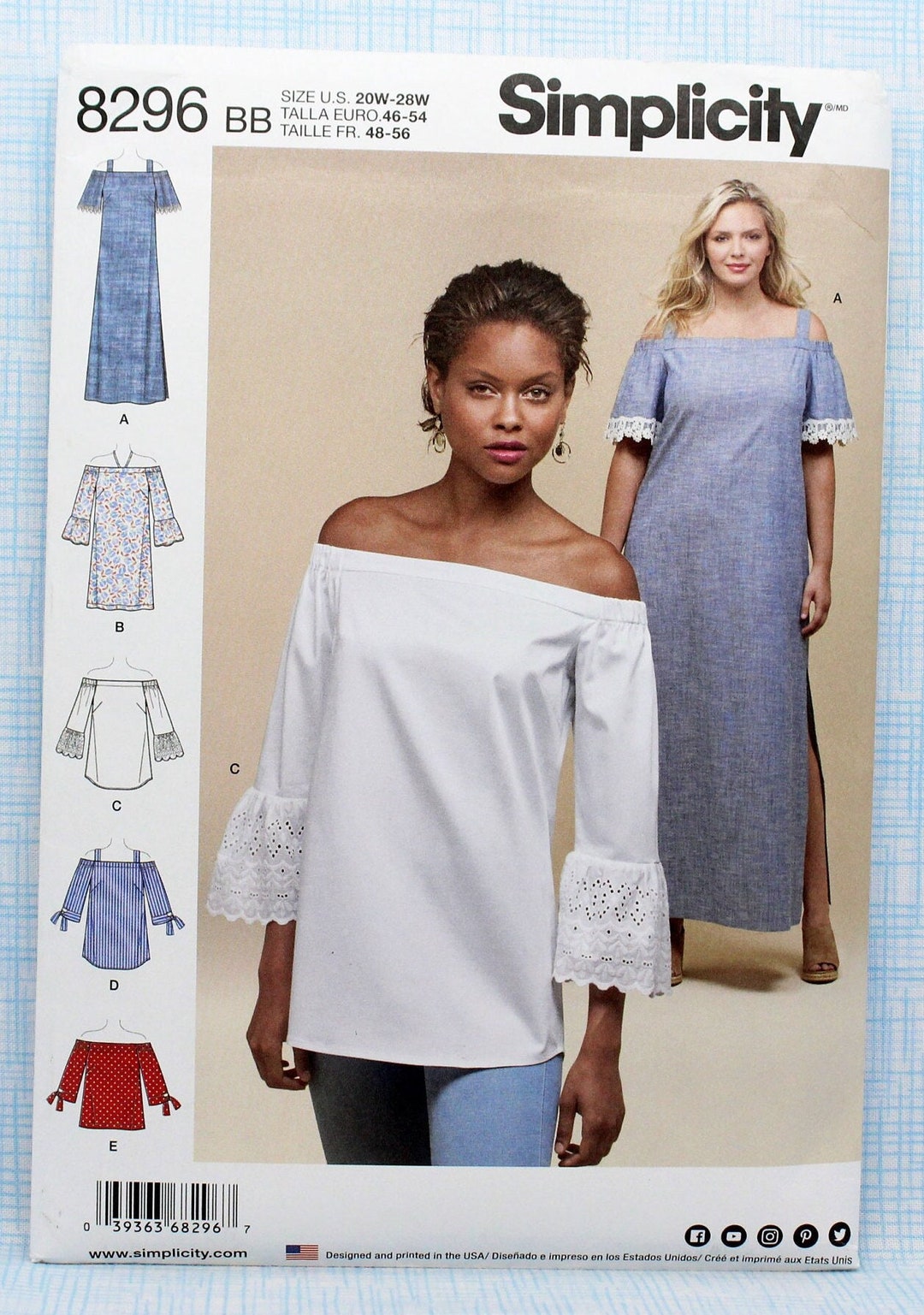 Patron De Robe Simplicity Elegance N°6865 - Bretelles Ou Dos Nu, Tailles 36 à 46, Vintage Neuf