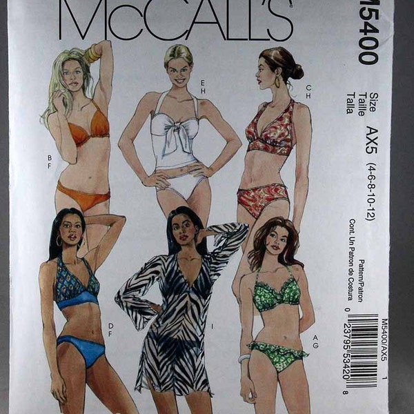 McCall 5400, Misses' maillot de bain deux pièces et cover-up modèle de couture, patron de Bikini, les tailles 4 à 12, non coupé