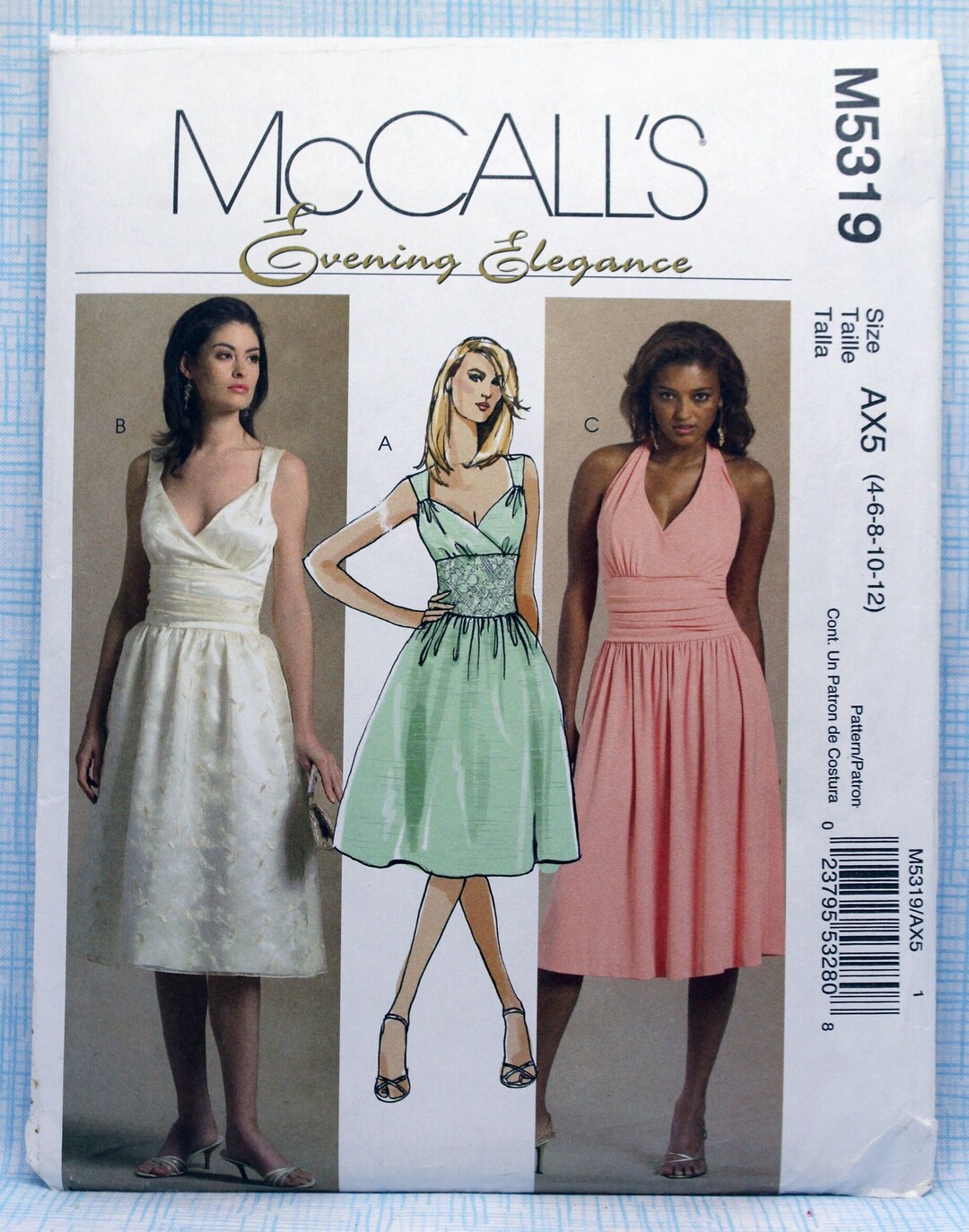 Mccall's Sewing Pattern 5319, Formal Lined Dresses With Neckline ...