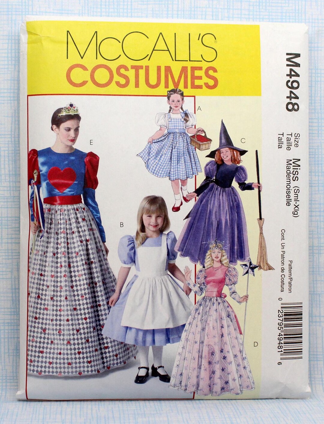 Mccall's Sewing Pattern 4948, Misses' Costume, Alice Dorothy Queen ...