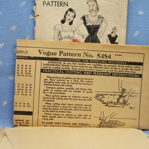 Vintage 1940s Vogue Sewing Pattern 5484 Evening or Bridal - Etsy