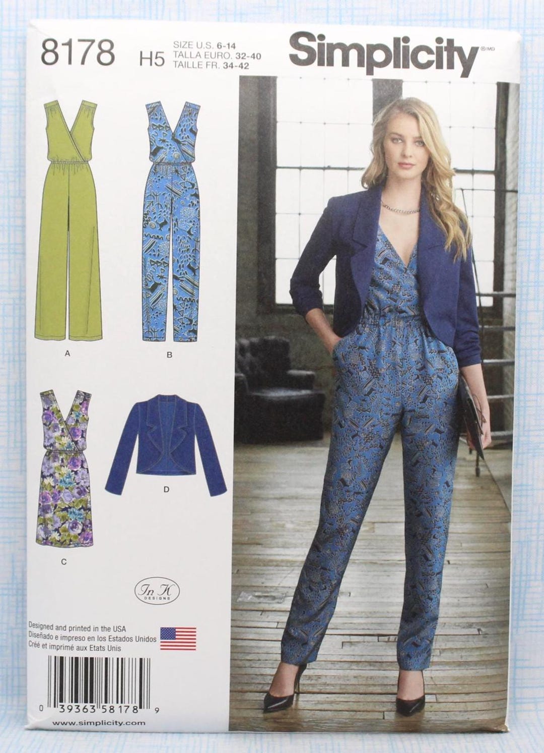 Simplicity Pattern 8178 Simplicity Sewing Pattern 8178, Misses' Jumpsuit With Slim or Wide Legs ...