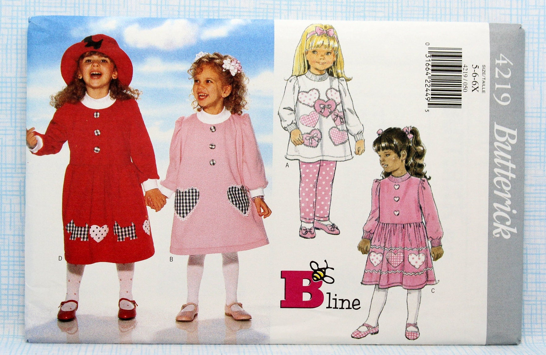 Butterick Sewing Pattern 4219, Childs' Stretch Knit Dress, Top and ...