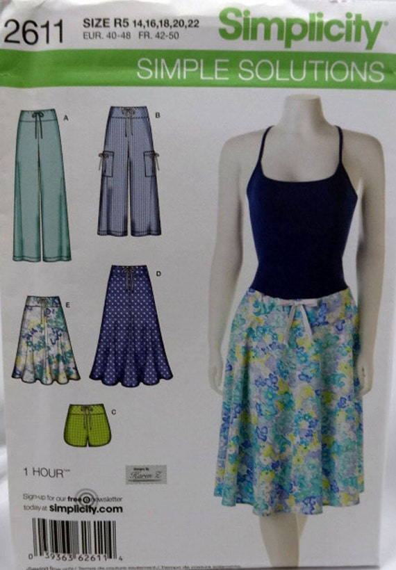 Simplicity 2611 Misses' Pants Shorts and Skirt Sewing | Etsy