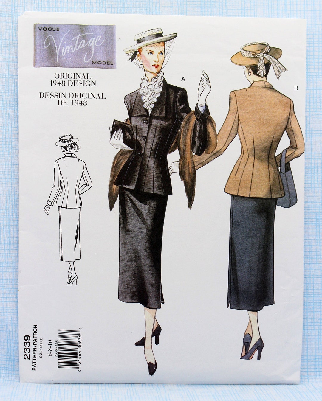 Vogue Sewing Pattern 2339 Misses' Retro Fitted Jacket and - Etsy