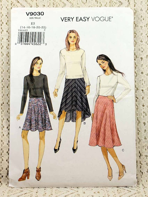 Vogue Sewing Pattern 9030 Misses' Bias Shaped Hemline | Etsy