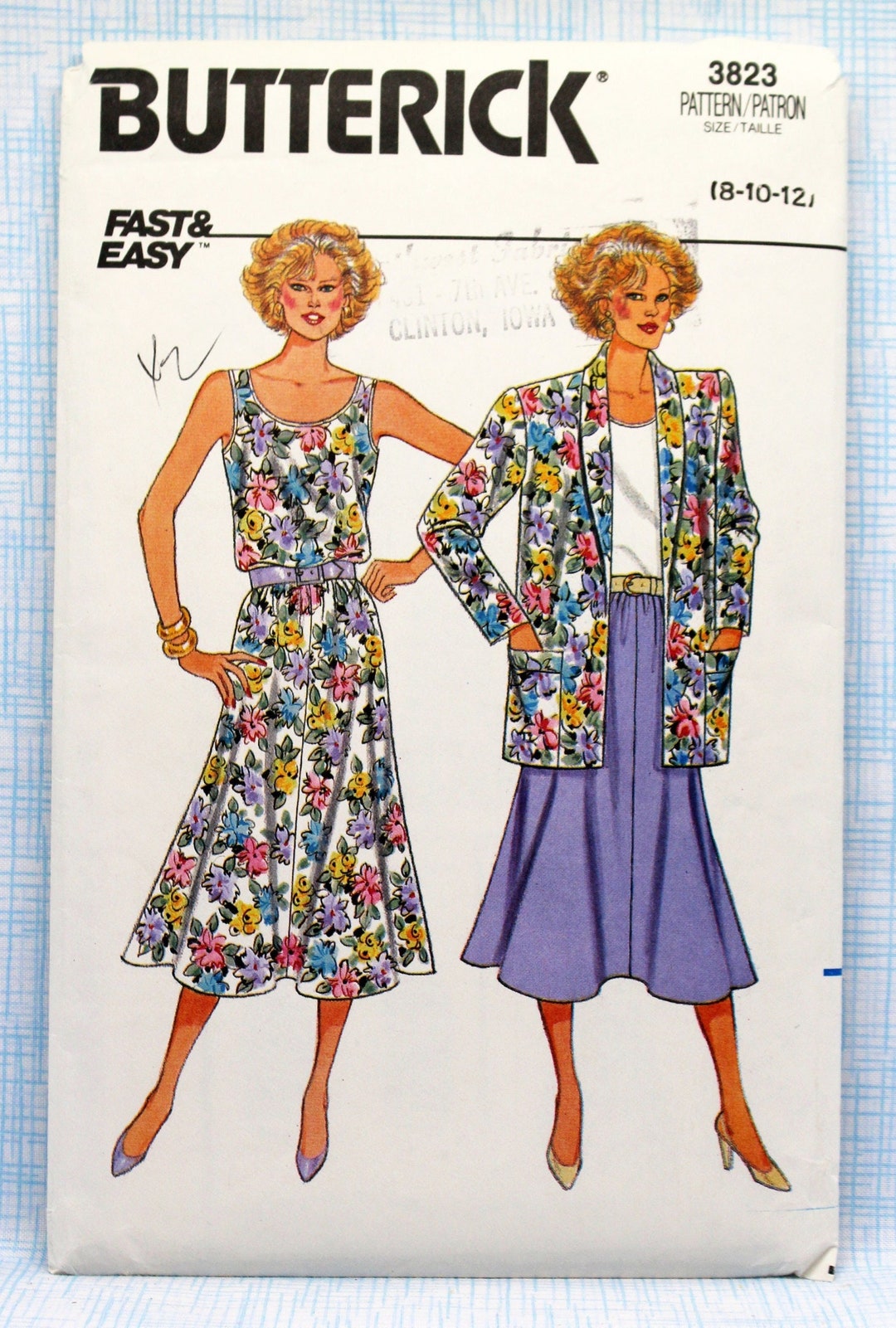 Butterick Sewing Pattern 3823, Misses' Easy Jacket, Top and Skirt ...