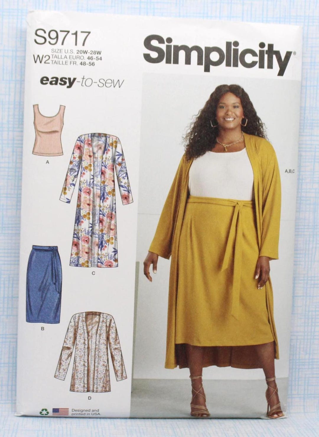 Simplicity Sewing Pattern 9717, Women's Knit Top, Cardigan and Skirt ...