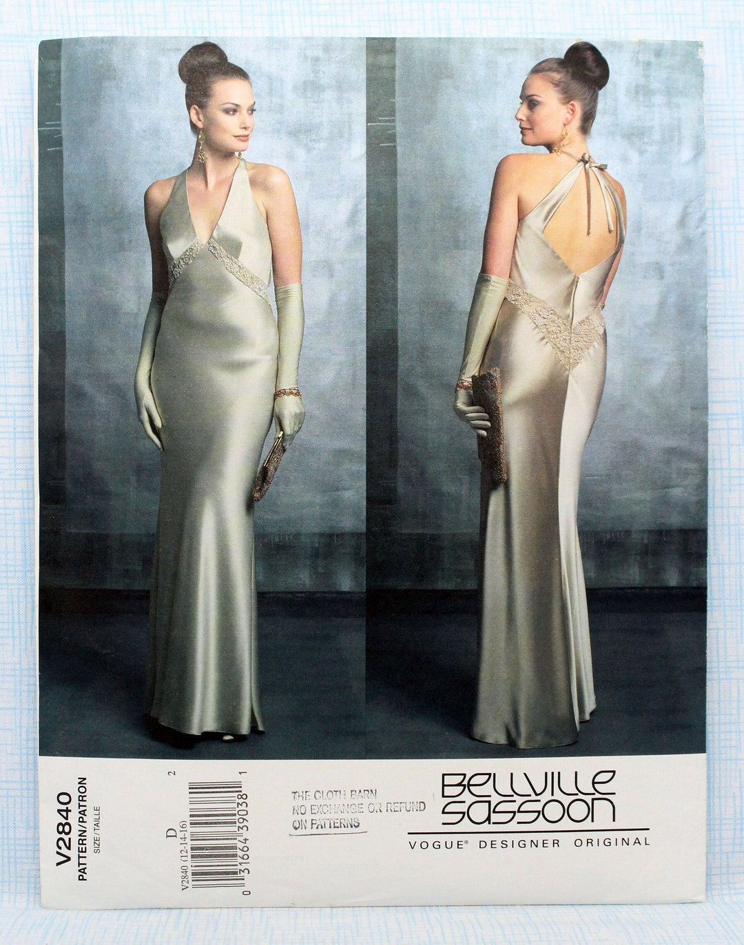 Vogue Sewing Pattern 2840, Misses' Close-fitting Evening Dress, Uncut ...
