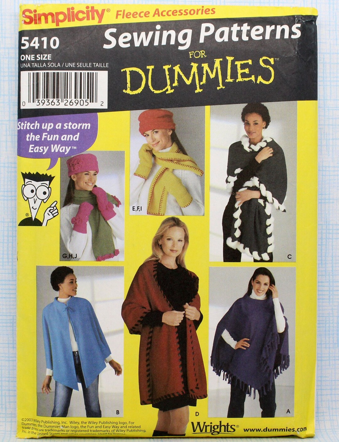 Simplicity Sewing Pattern 5410, Misses' Fleece Poncho, Wrap, Scarf ...