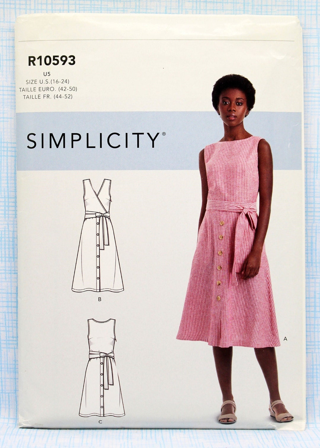 Simplicity R10593 Simplicity Sewing Pattern R10593, Misses' Dresses With Cross Front or ...
