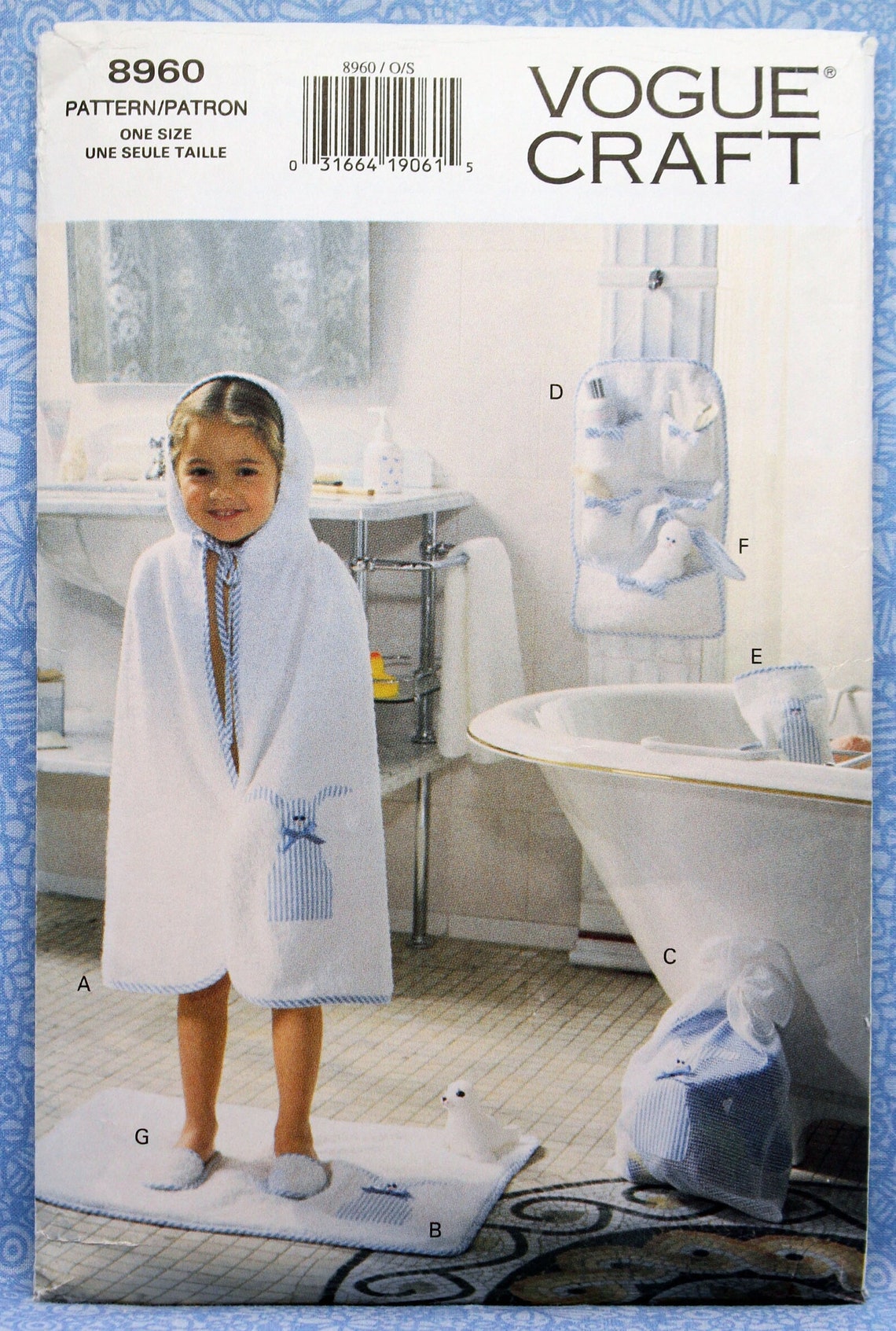 Vogue Sewing Pattern 8960 Children's Bath Accessories - Etsy