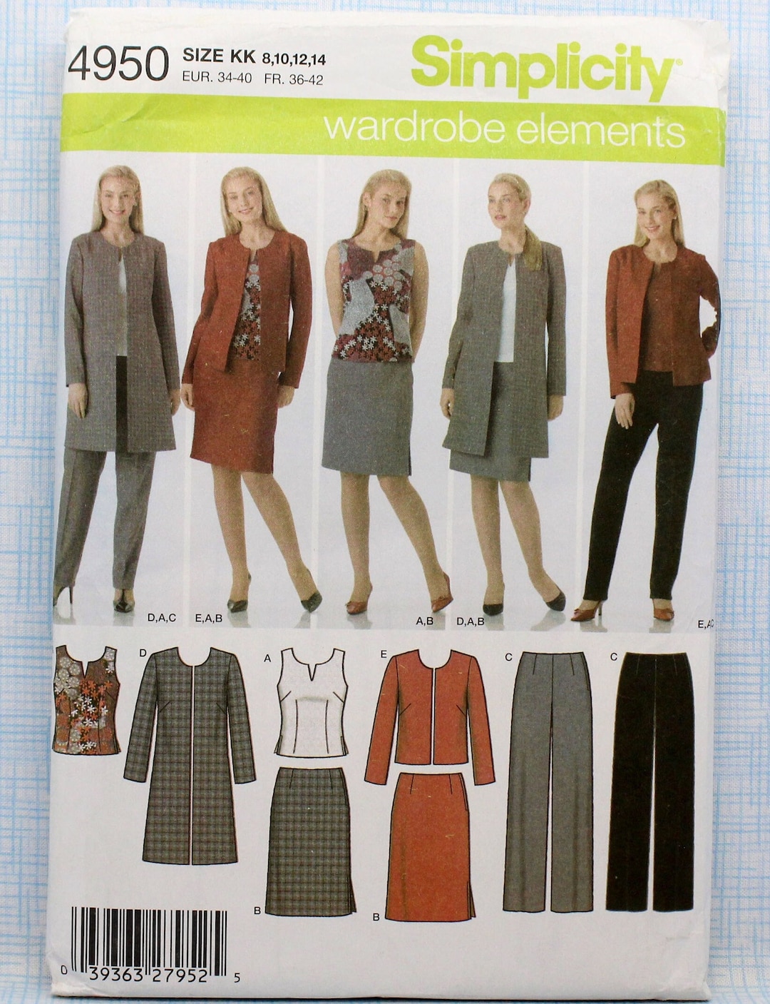 SIMPLICITY MISSES LOW WAIST JEANS SEWING PATTERN PACKET visual data 6