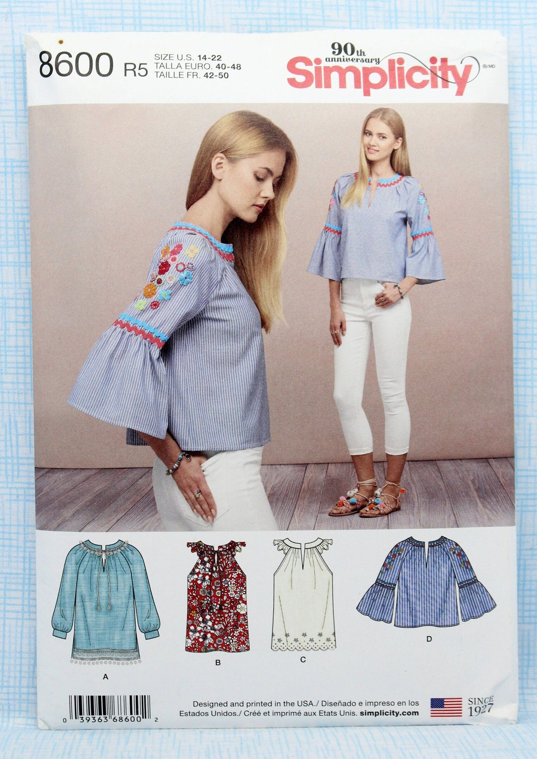 Simplicity Sewing Pattern 8600 Misses' Pullover Tops With - Etsy