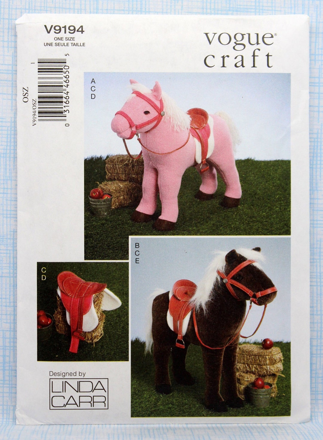 Vogue Sewing Pattern 9194 Doll Horses Blanket Saddle and Etsy